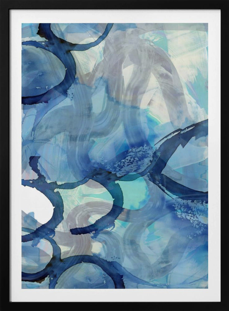 Blue Abstract Swirls 2 | Poster