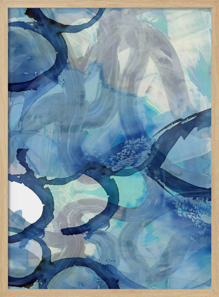 Blue Abstract Swirls 2 | Poster