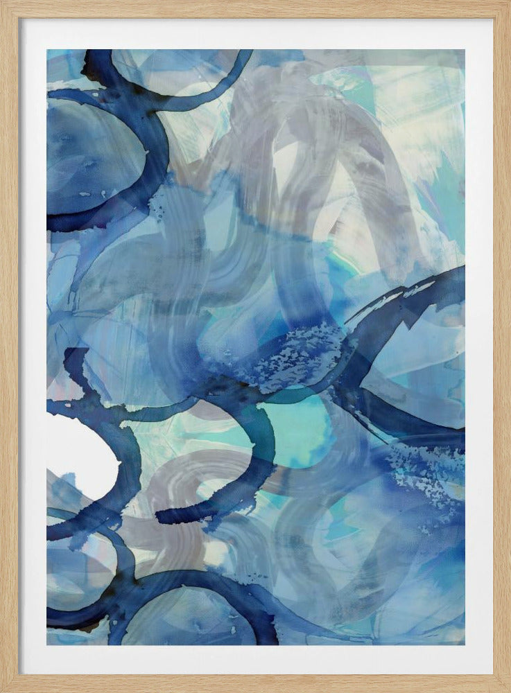 Blue Abstract Swirls 2 | Poster