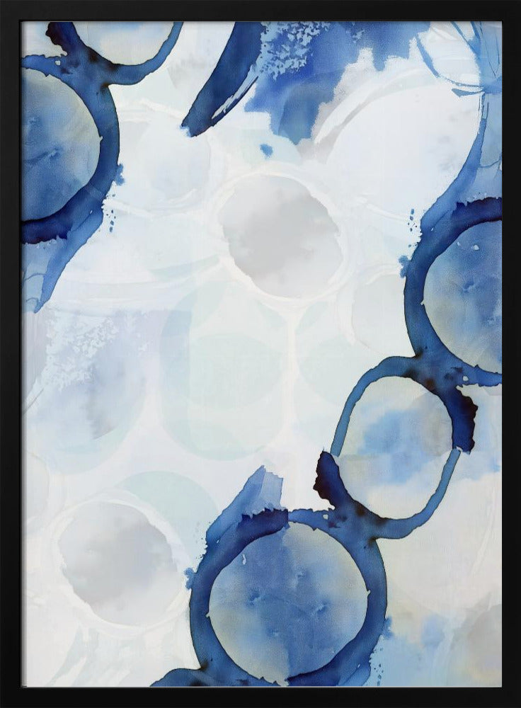 Blauwe abstracte wervelingen 3 | Poster
