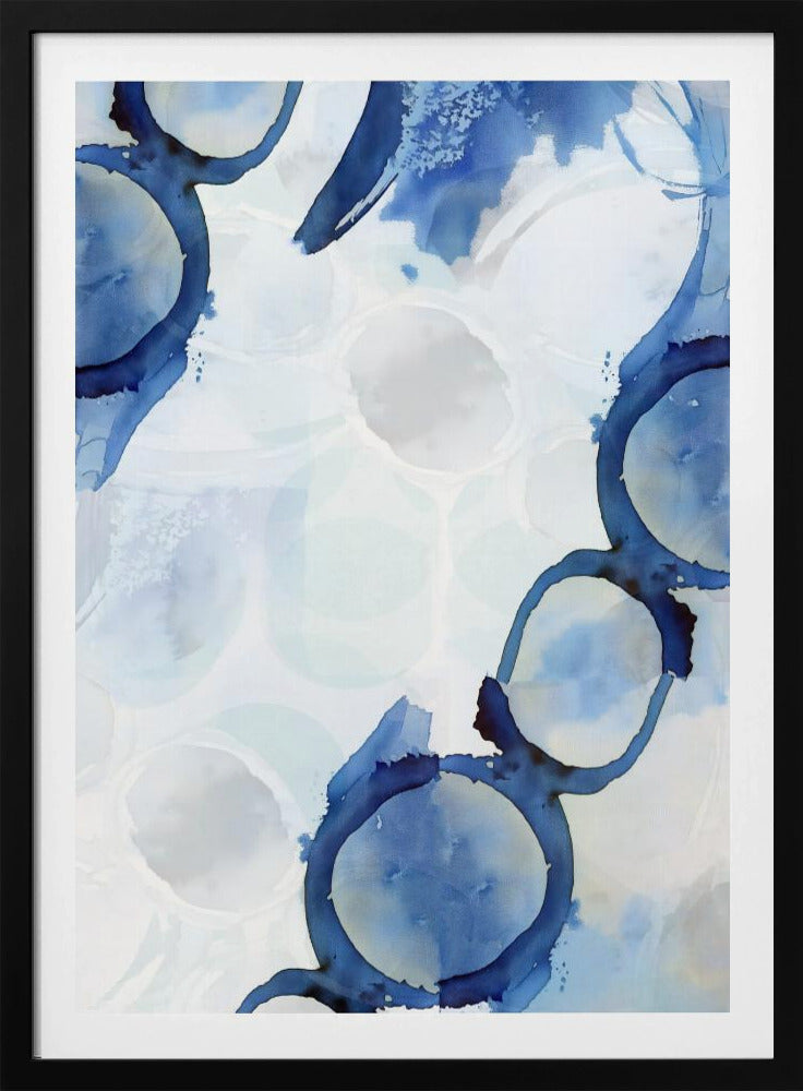 Blauwe abstracte wervelingen 3 | Poster