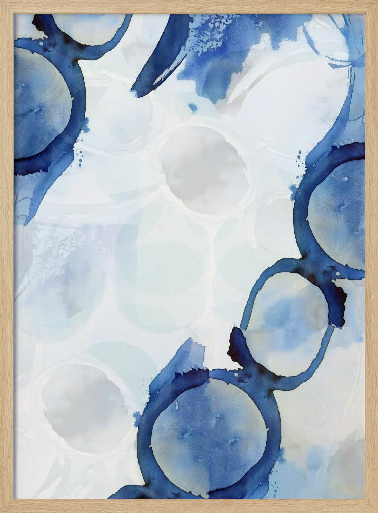 Blauwe abstracte wervelingen 3 | Poster