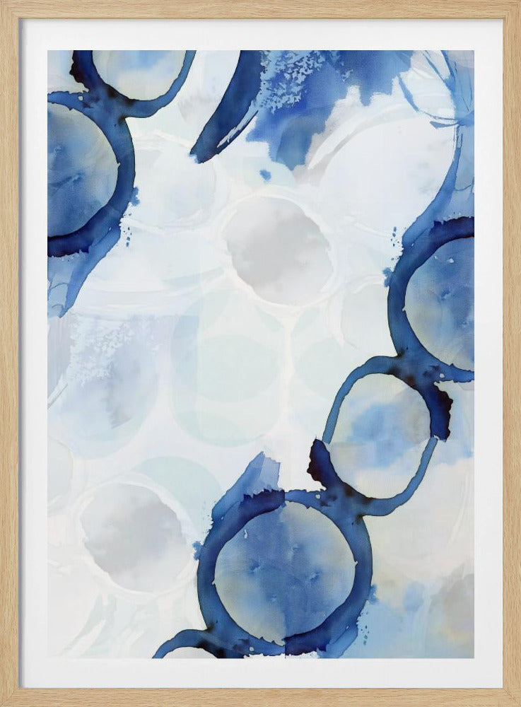 Blauwe abstracte wervelingen 3 | Poster