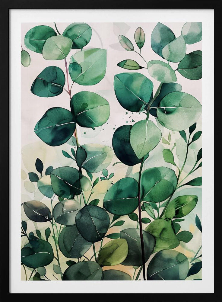Natuurbloemen en bladeren aquarelkunst (5) | Poster