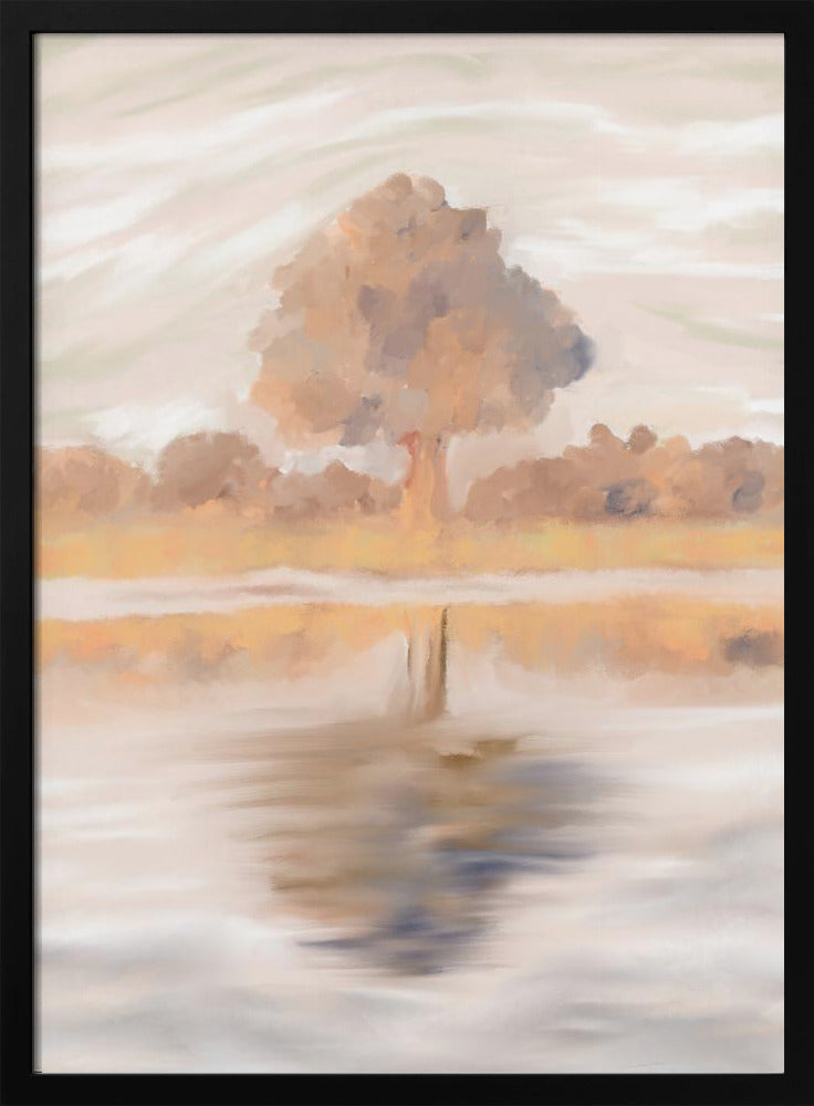 Soevereine weerspiegelingen van de jakhalsboom, Caprivi, Botswana | Poster