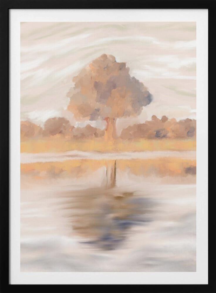 Soevereine weerspiegelingen van de jakhalsboom, Caprivi, Botswana | Poster
