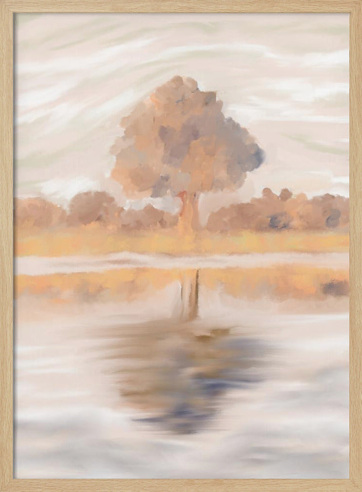 Soevereine weerspiegelingen van de jakhalsboom, Caprivi, Botswana | Poster