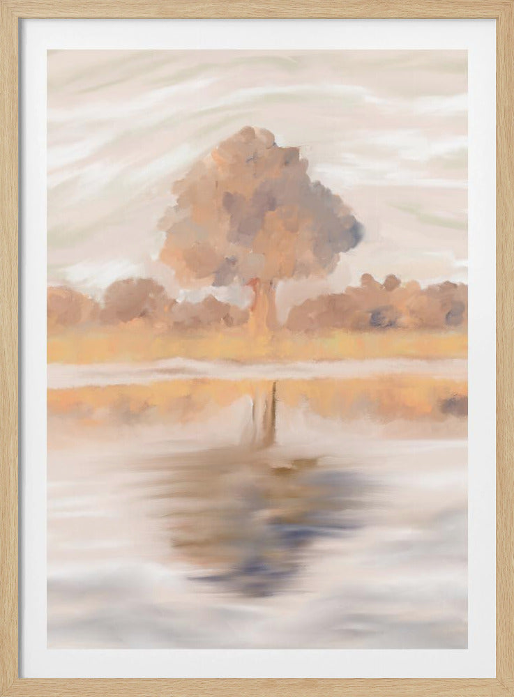 Soevereine weerspiegelingen van de jakhalsboom, Caprivi, Botswana | Poster