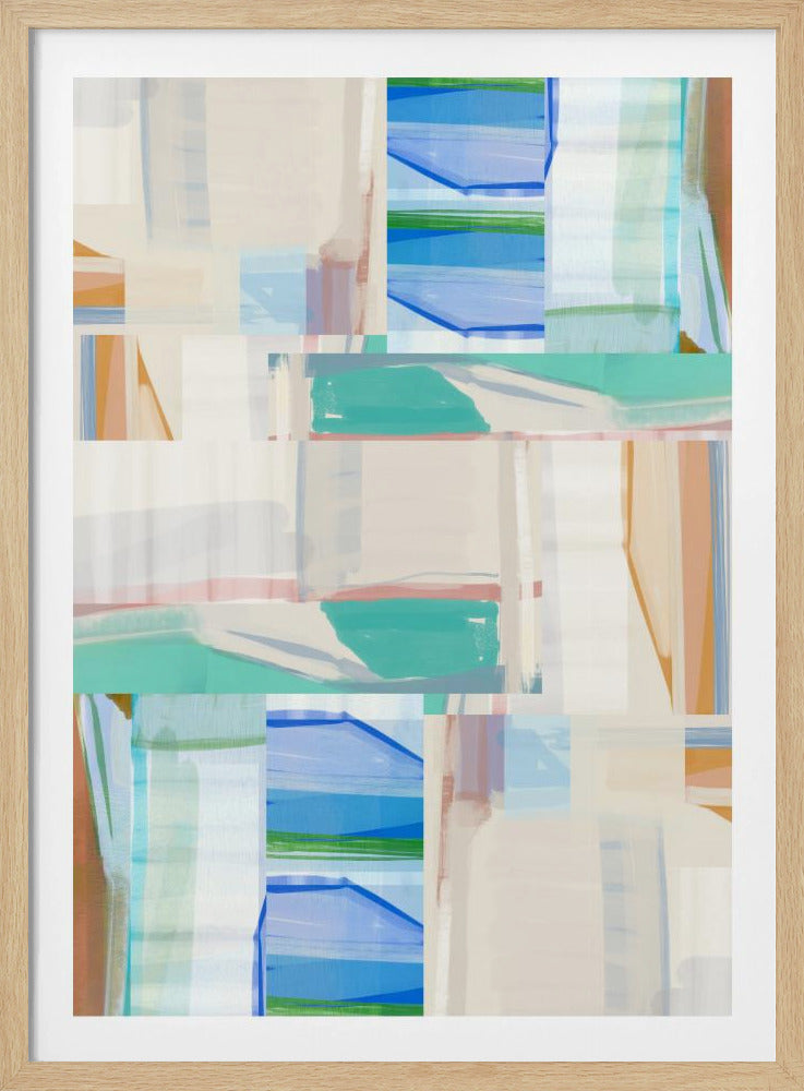 Blue Green Shapes No1 | Poster