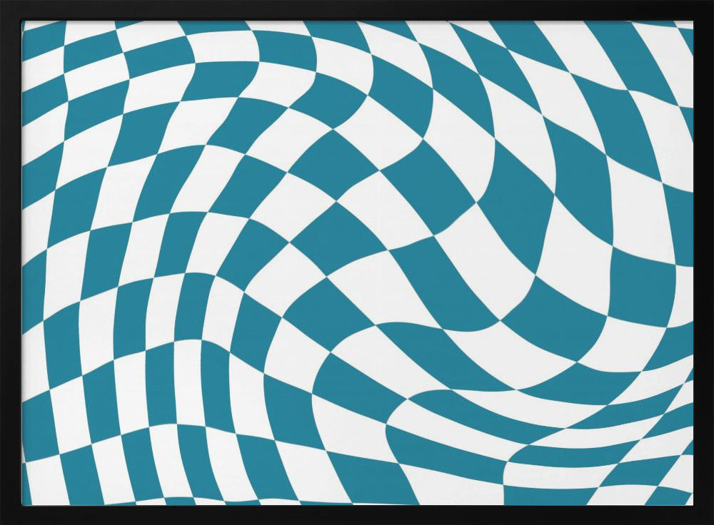 Blauw schaakbord | Poster