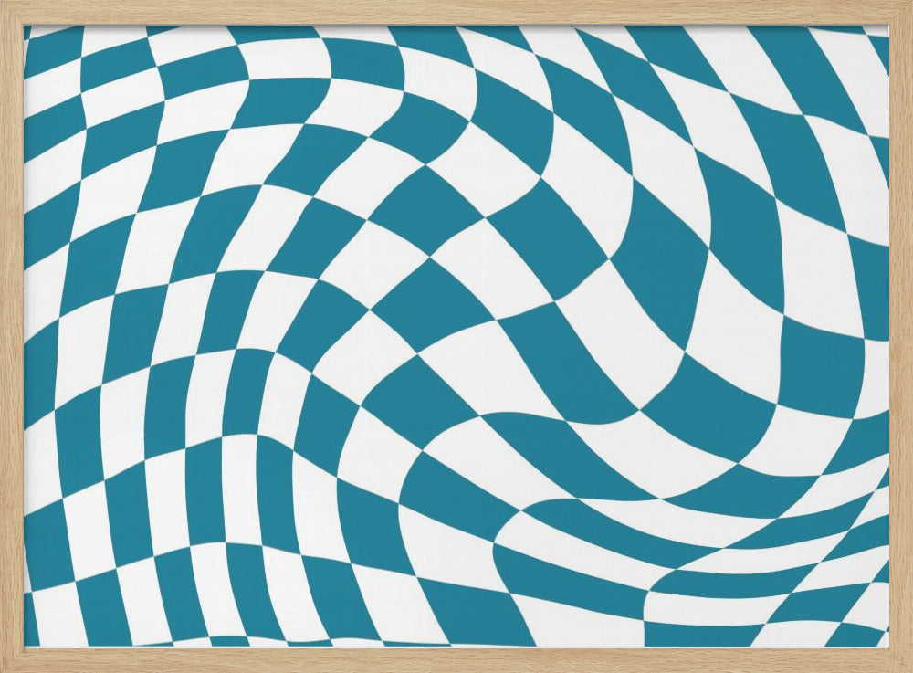 Blauw schaakbord | Poster