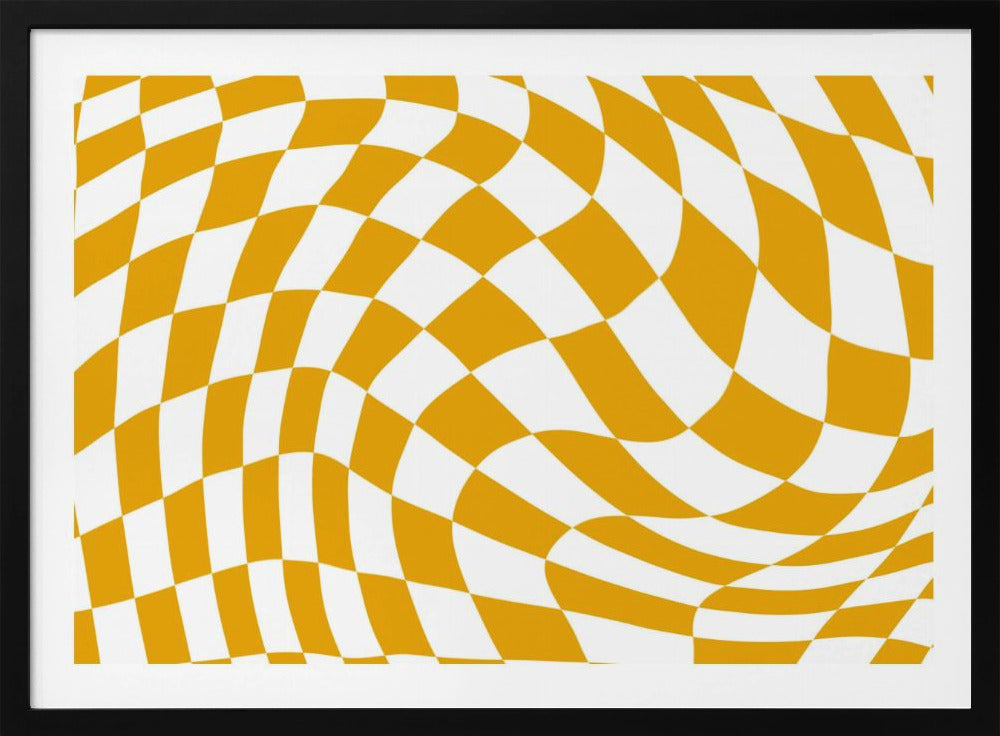 Geel schaakbord | Poster
