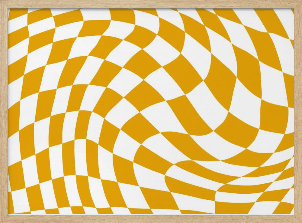 Geel schaakbord | Poster