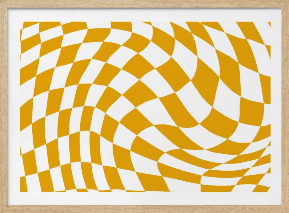 Geel schaakbord | Poster