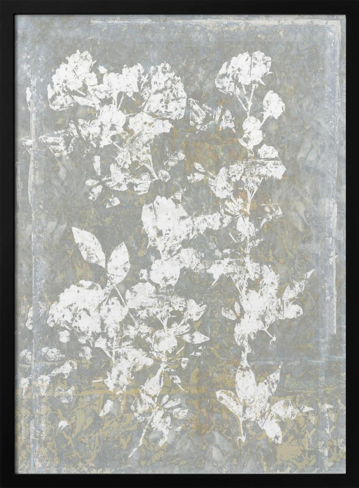 Botanische witte textuur bloemen 1 | Poster