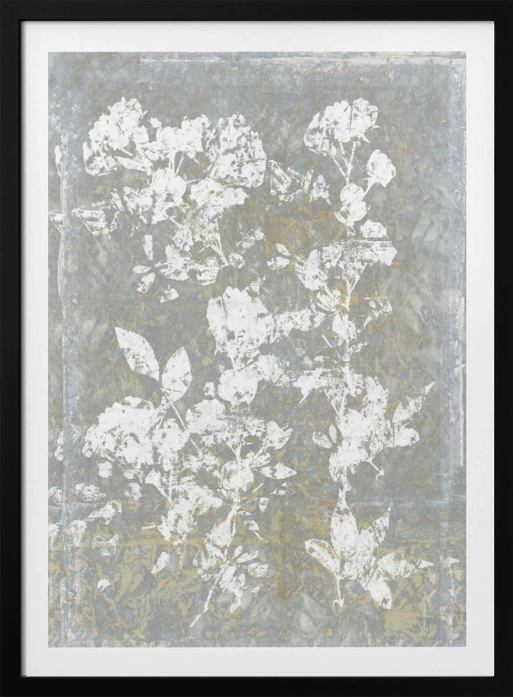 Botanische witte textuur bloemen 1 | Poster