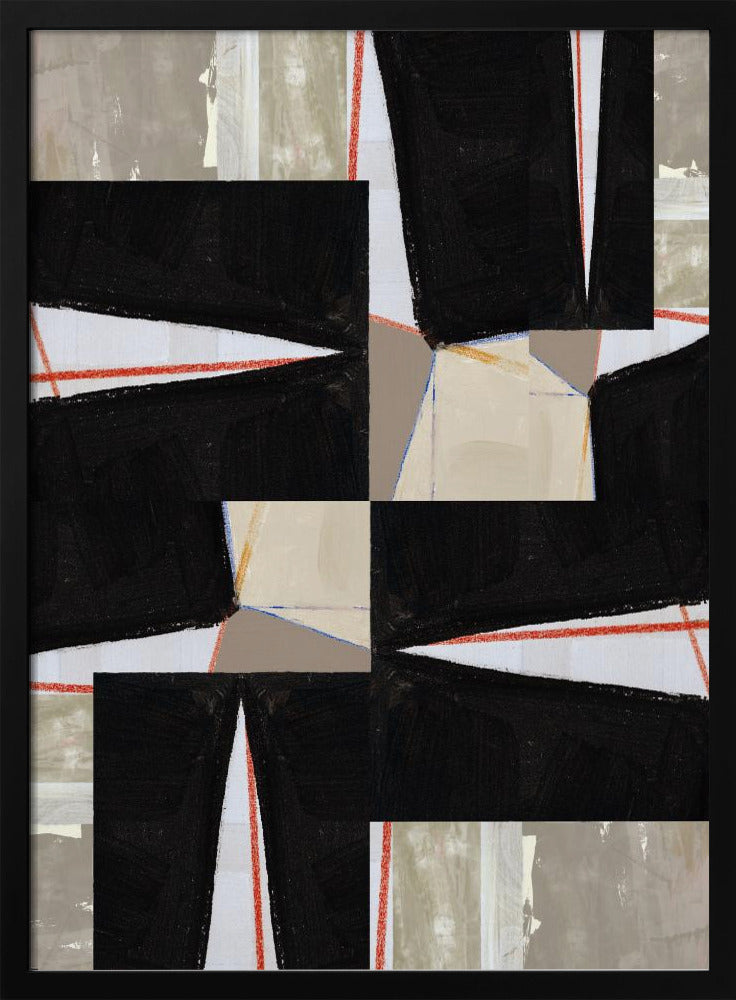 Abstracte Zwarte Legpuzzel 1 | Poster
