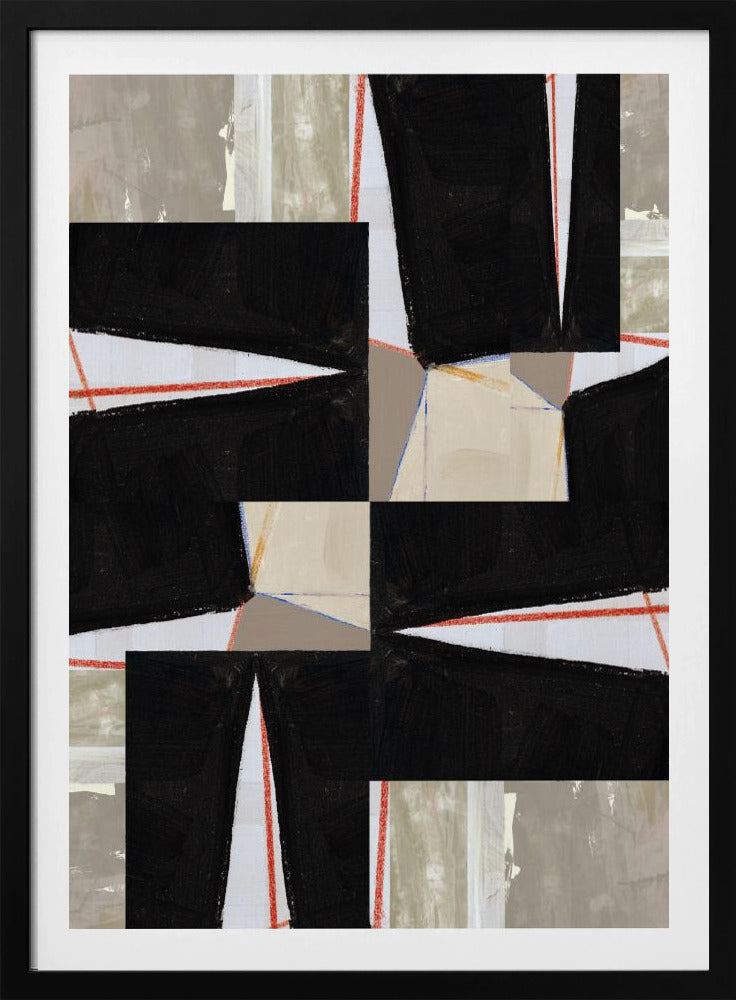 Abstracte Zwarte Legpuzzel 1 | Poster