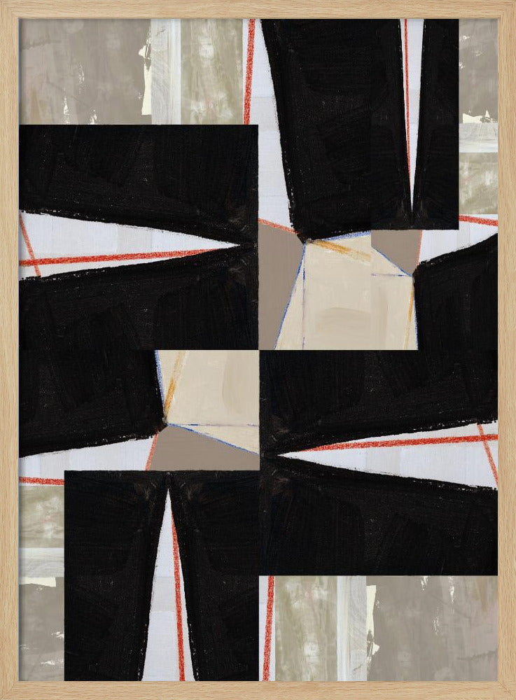 Abstracte Zwarte Legpuzzel 1 | Poster