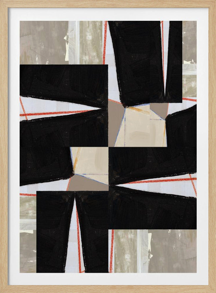 Abstracte Zwarte Legpuzzel 1 | Poster