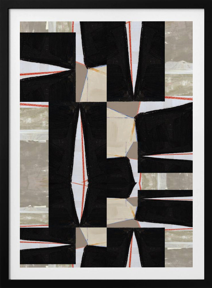 Abstracte Zwarte Legpuzzel 2 | Poster