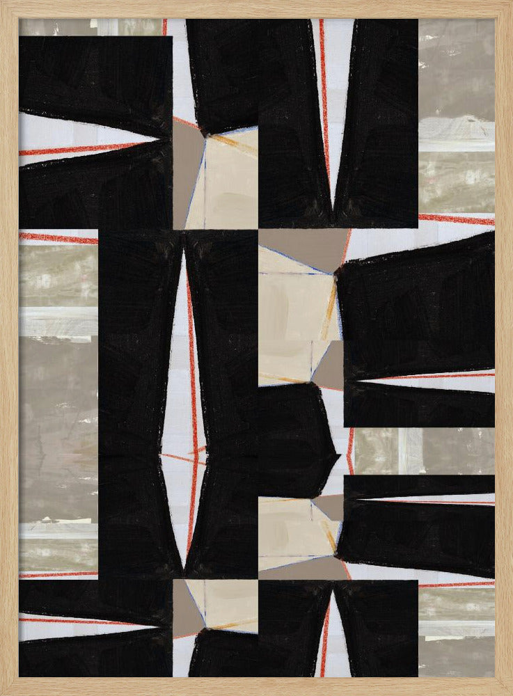 Abstracte Zwarte Legpuzzel 2 | Poster