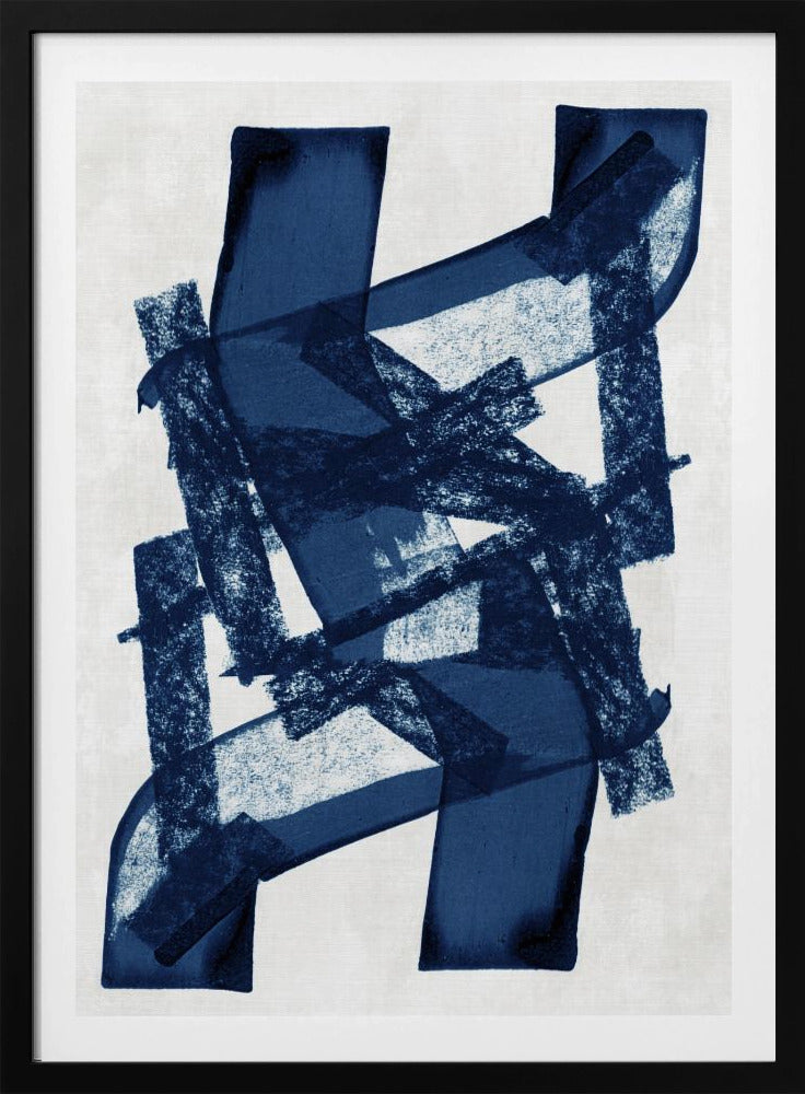 Abstracte Blauwe Structuur 1 | Poster