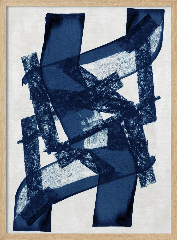 Abstracte Blauwe Structuur 1 | Poster