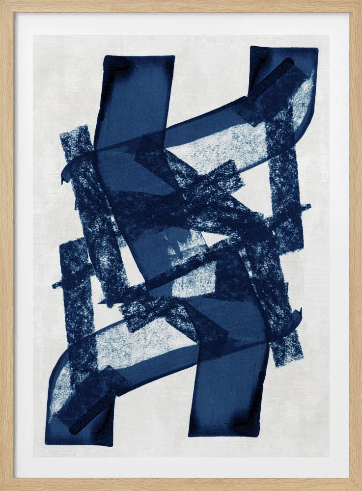Abstracte Blauwe Structuur 1 | Poster