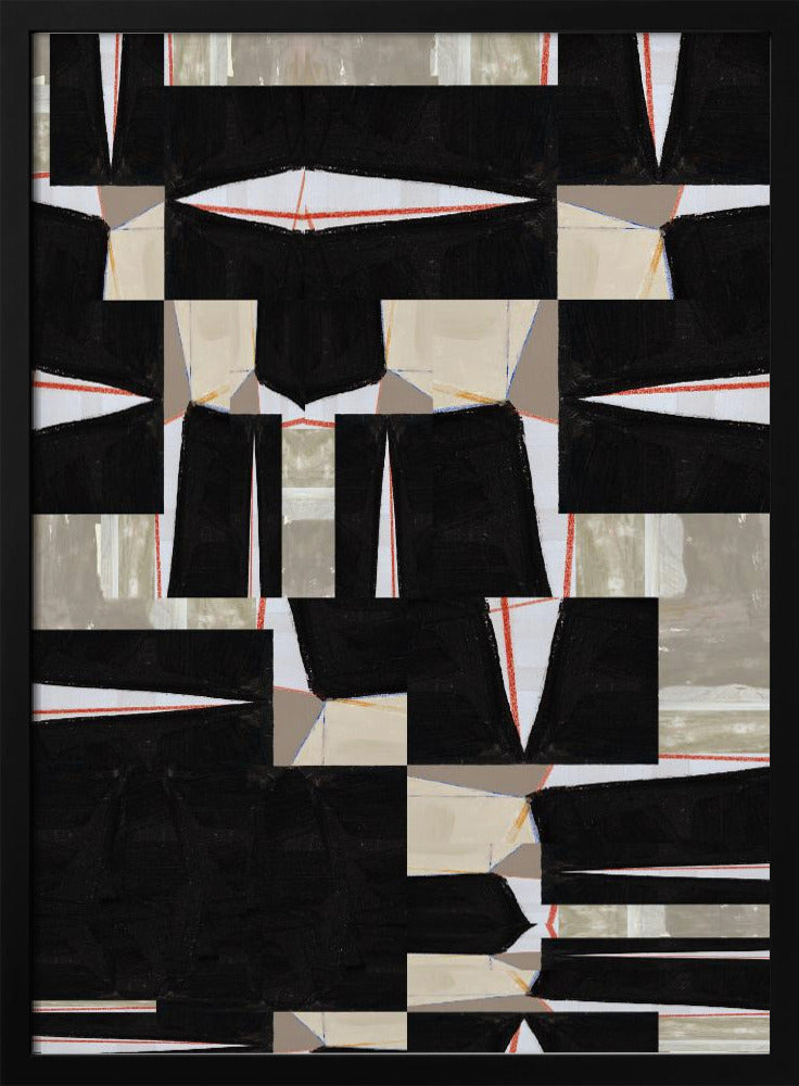 Abstracte Zwarte Legpuzzel 3 | Poster