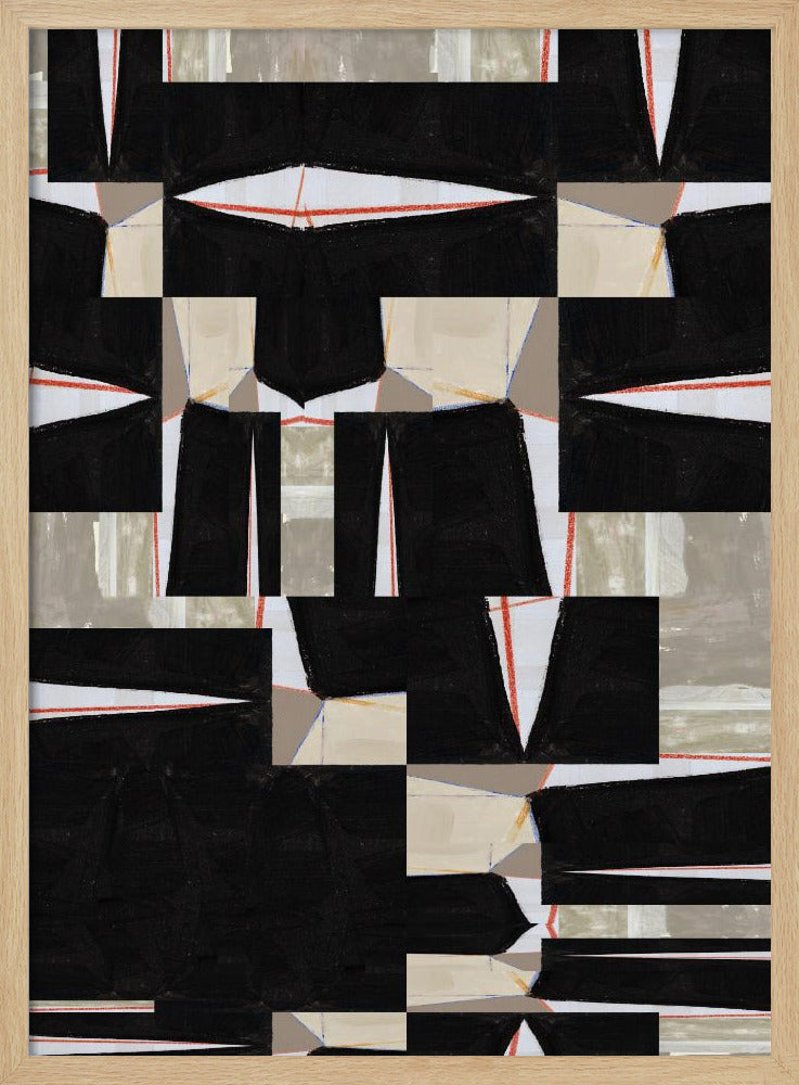 Abstracte Zwarte Legpuzzel 3 | Poster