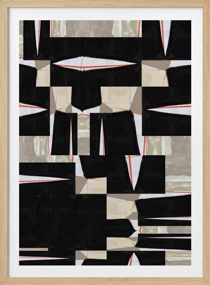 Abstracte Zwarte Legpuzzel 3 | Poster