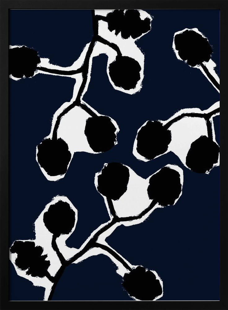 Zwart bloemensilhouet 2 | Poster