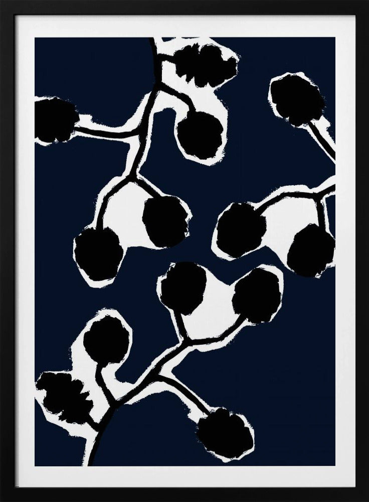 Zwart bloemensilhouet 2 | Poster
