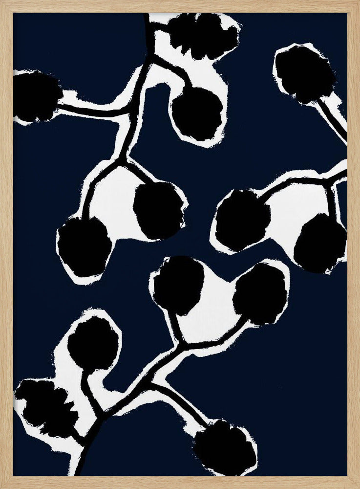 Zwart bloemensilhouet 2 | Poster