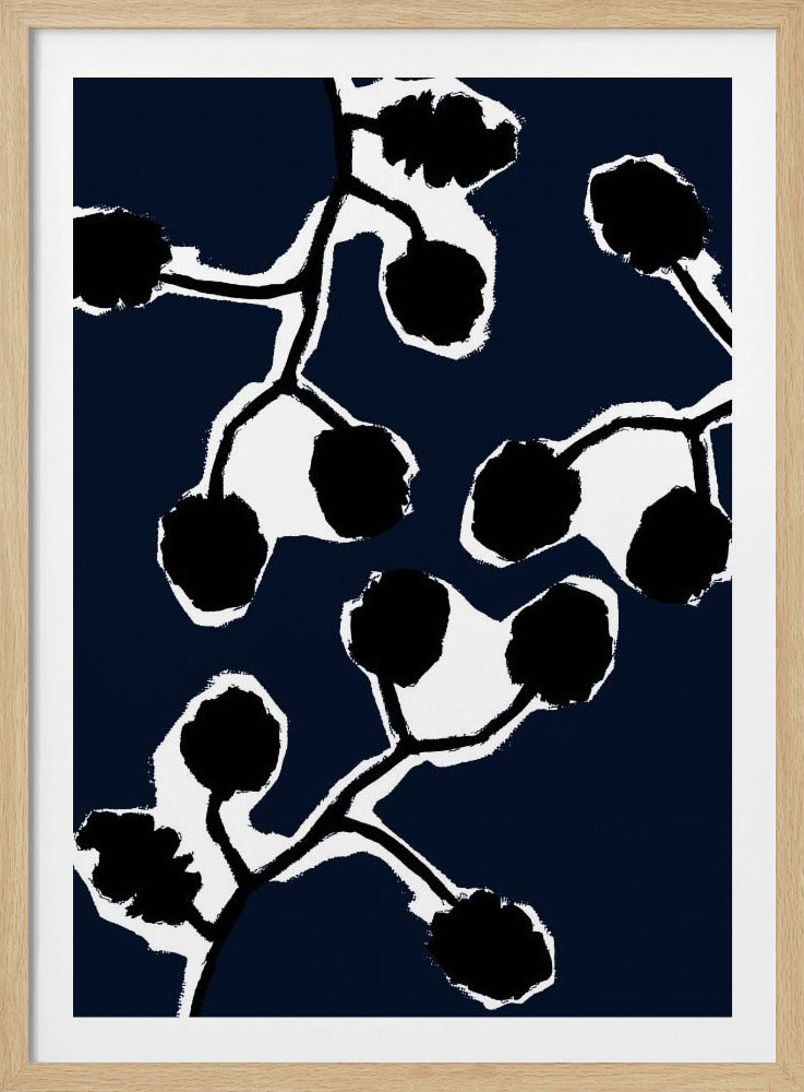 Zwart bloemensilhouet 2 | Poster