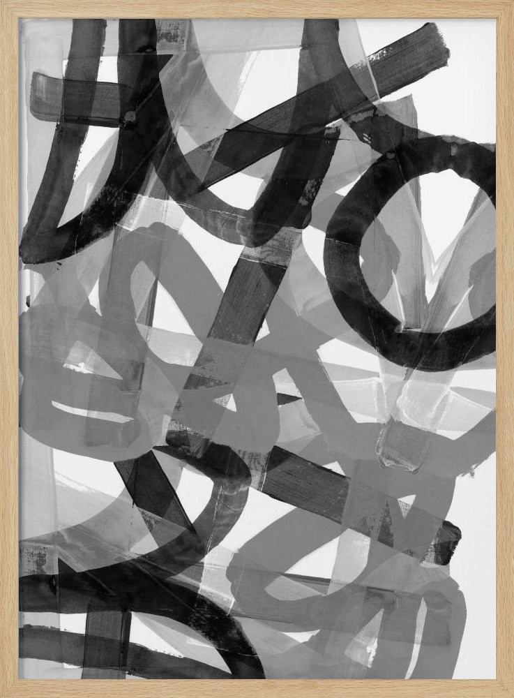 Schudden Stappen 1 Zwart-Wit | Poster