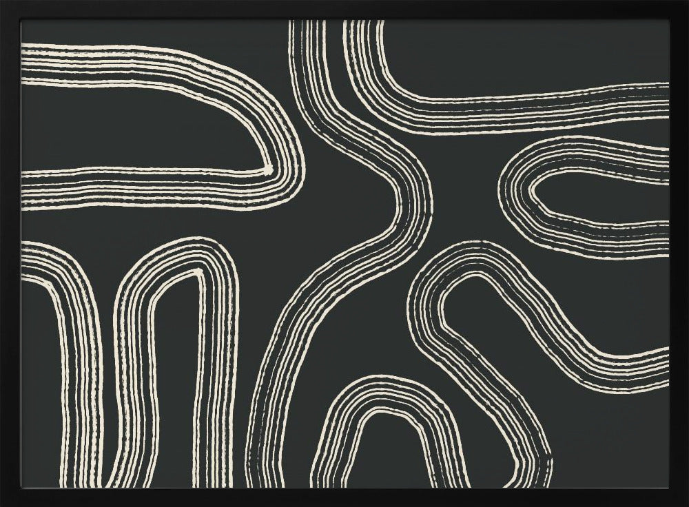 Zwart-witte lijnpatronen | Poster