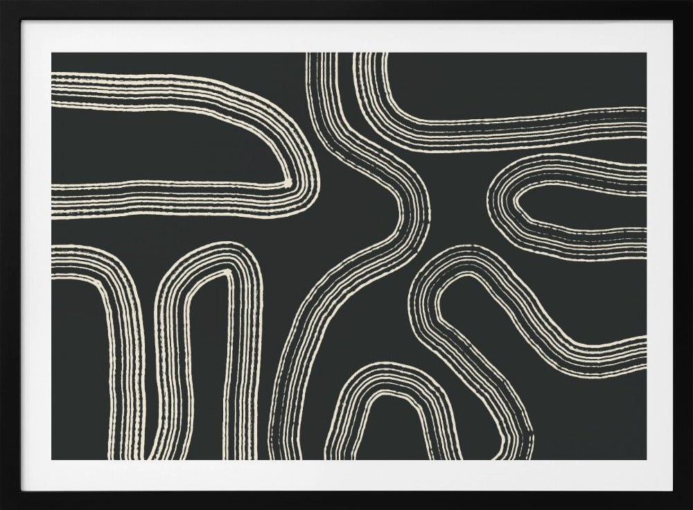 Zwart-witte lijnpatronen | Poster