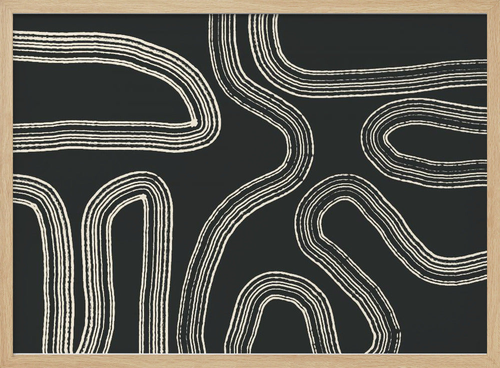 Zwart-witte lijnpatronen | Poster