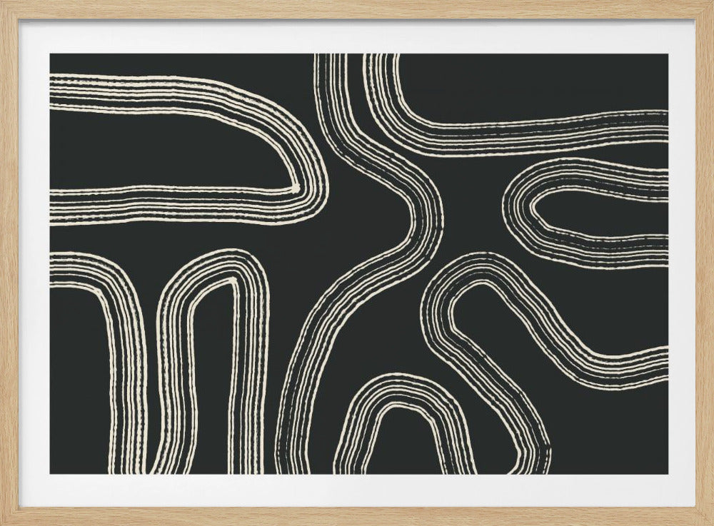 Zwart-witte lijnpatronen | Poster