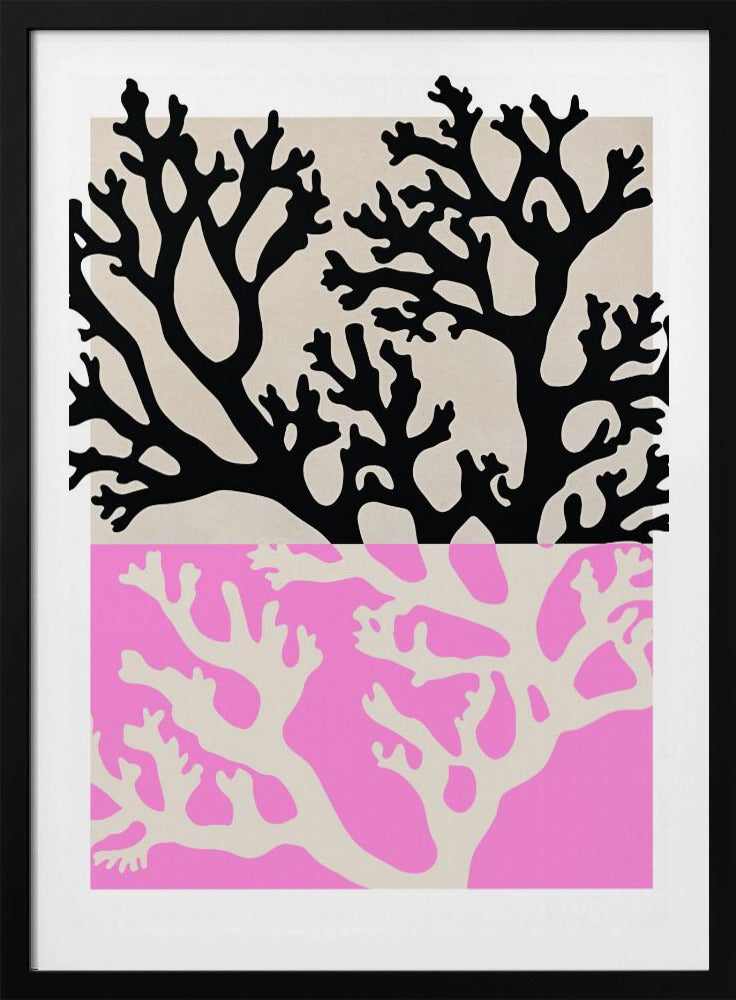 Dubbele koraalsilhouetten | Poster
