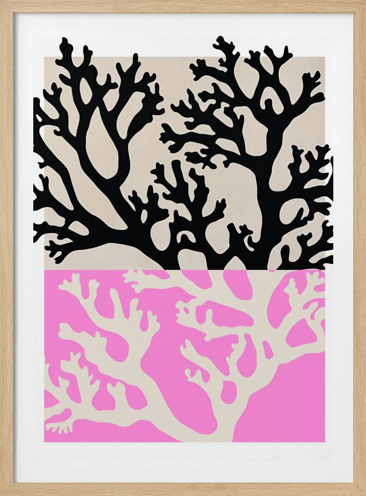 Dubbele koraalsilhouetten | Poster