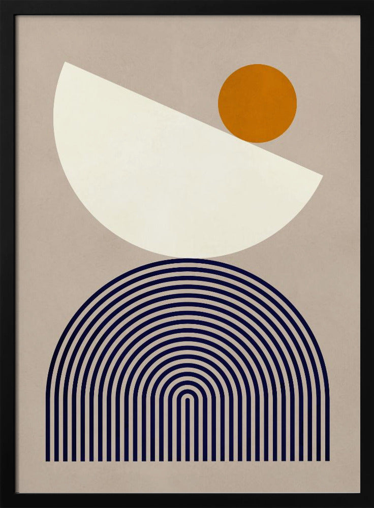 Lijnen en halve cirkels 1 | Poster