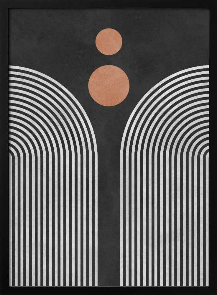 Cirkels op zwarte achtergrond 3 | Poster