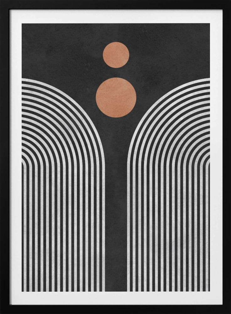 Cirkels op zwarte achtergrond 3 | Poster