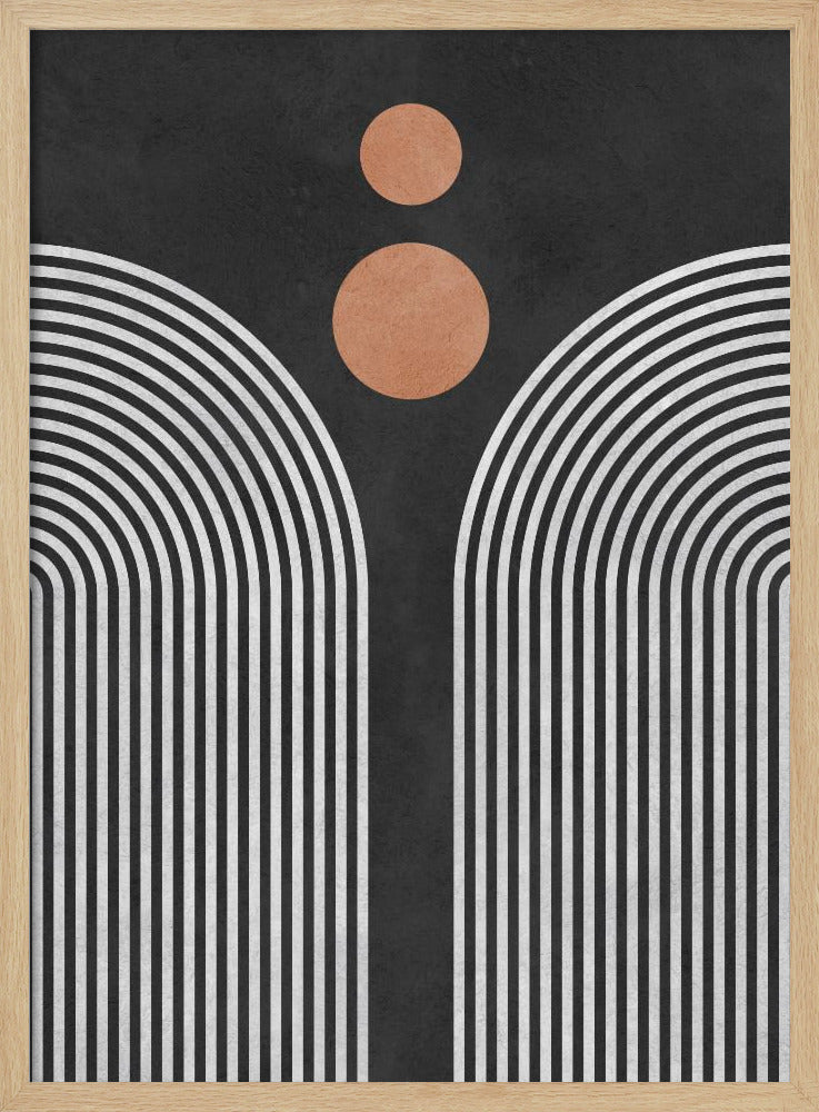 Cirkels op zwarte achtergrond 3 | Poster