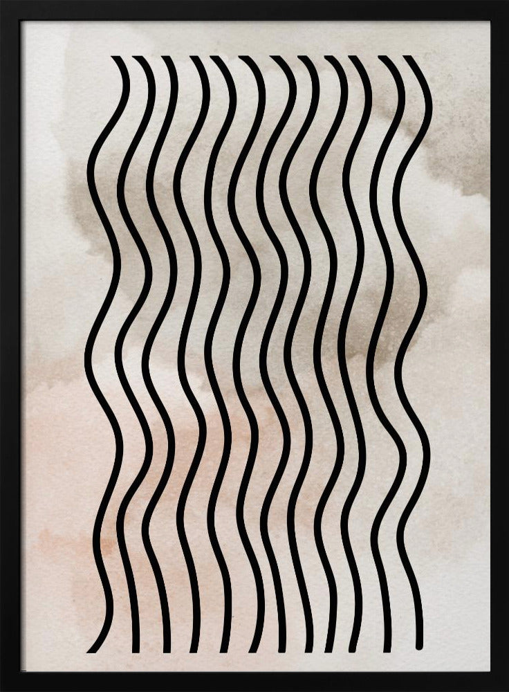 Gebogen ritmelijnen | Poster
