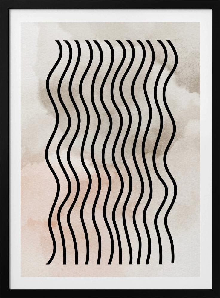 Gebogen ritmelijnen | Poster