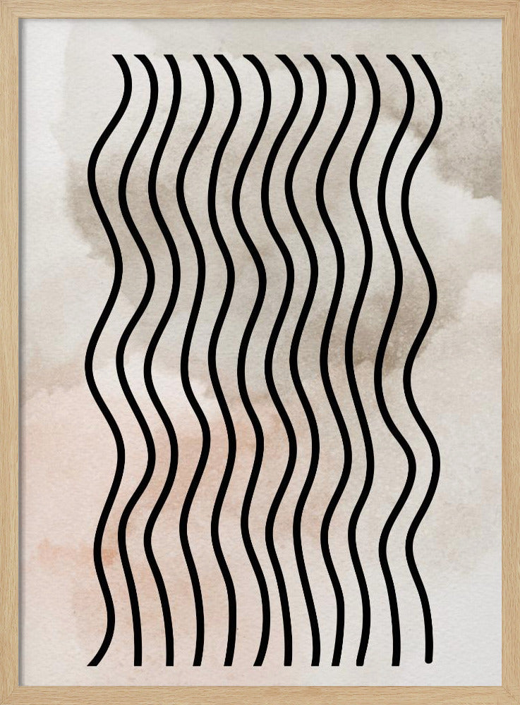 Gebogen ritmelijnen | Poster